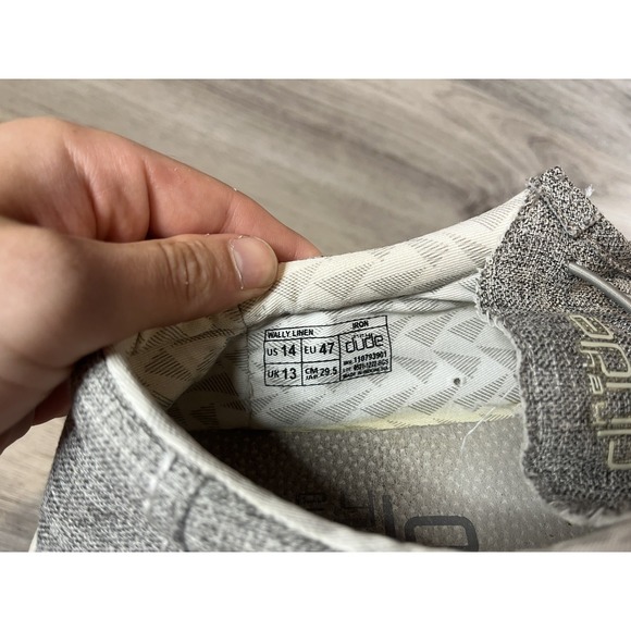 Hey Dude Wally Linen Iron Gray Slip-On Casual Sneaker Shoes Men's Size 14 - Picture 9 of 9